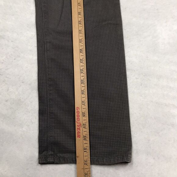 ADRIANO GOLDSCHIED Everett Jean Men 36x32 Olive Green Glen Check Slim Straight - Picture 13 of 15